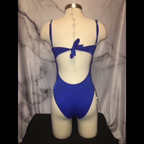 A Ché Blue Mesh Cut One Piece Bathing Suit NWT - Picture 3 of 8